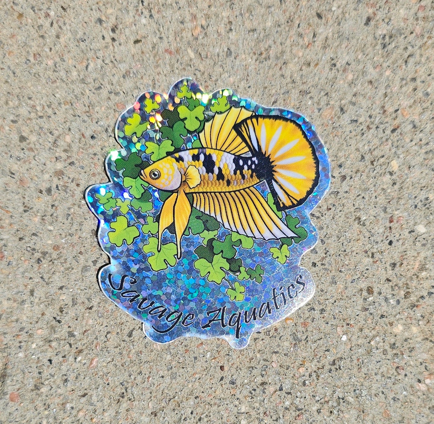 Glitter Savage aquatic sticker
